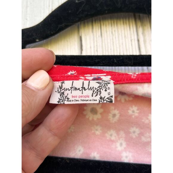 Free People Intimately Cinch Up‎ Bodysuit in Cherry Combo Sz XS - Picture 8 of 11